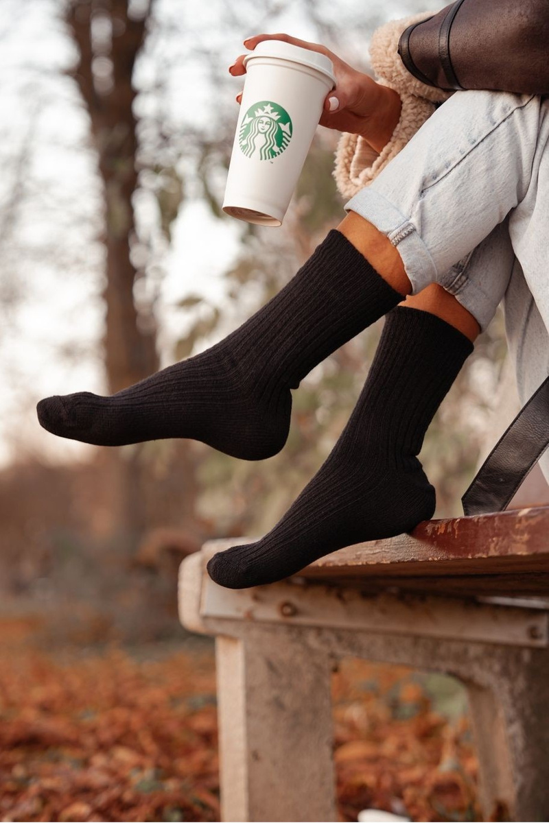 Milena Women's Wool Socks Black