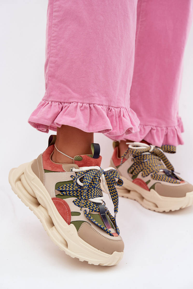 Дамски кожени маратонки на платформа