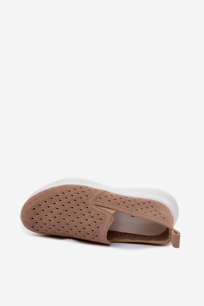 Dámske slip-on sieťované tenisky béžové