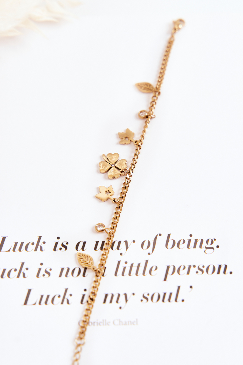 Glam Chic náramek s jetelem a listy