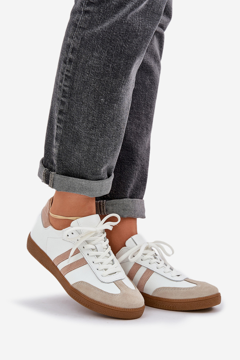 Zazoo N1068 Kožené Nízke Sneakers Dámske Béžové