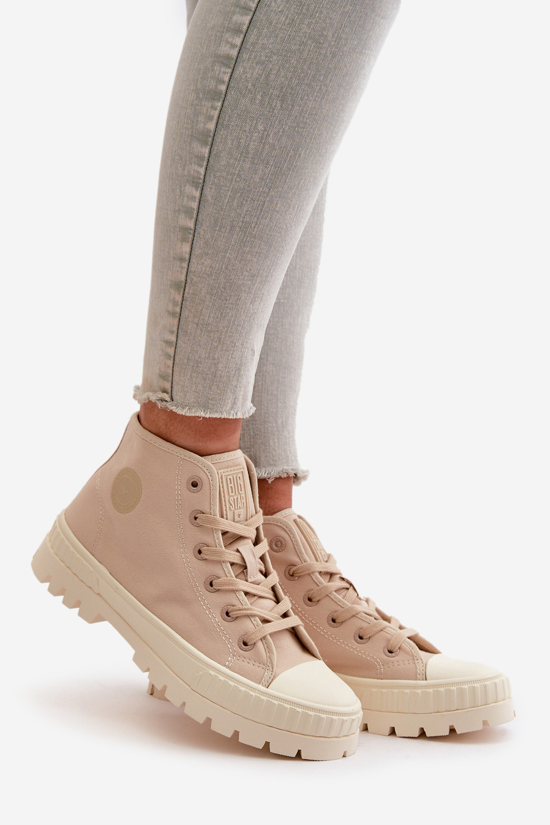 Women's high-ankle sneakers Big Star Beige