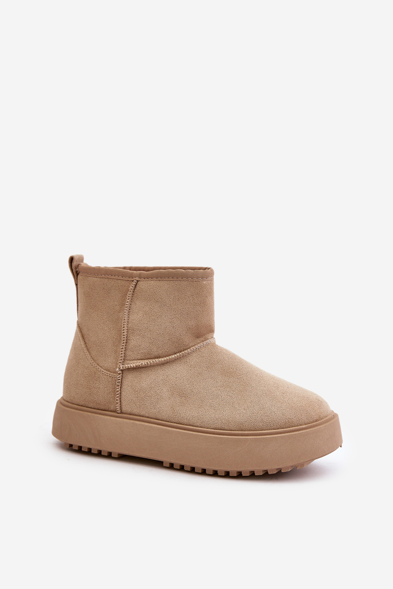 Women's platform snow boots made of eco suede beige Atteria