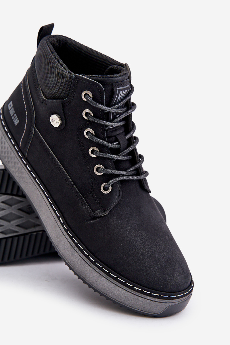 Lace-up men&#039;s ankle boots Big Star Hi-Poly System black
