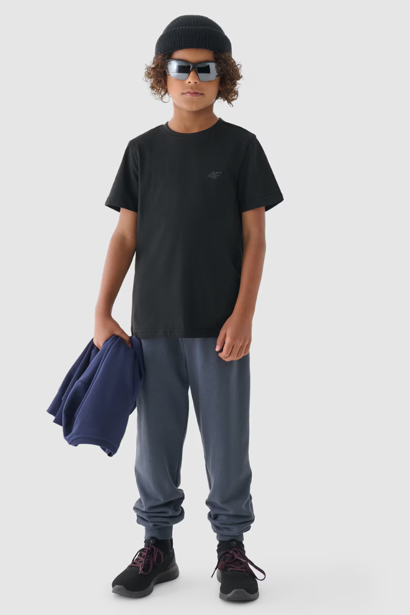 Boys Smooth Cotton T-shirt Black 4F 4FJWMM00TTS