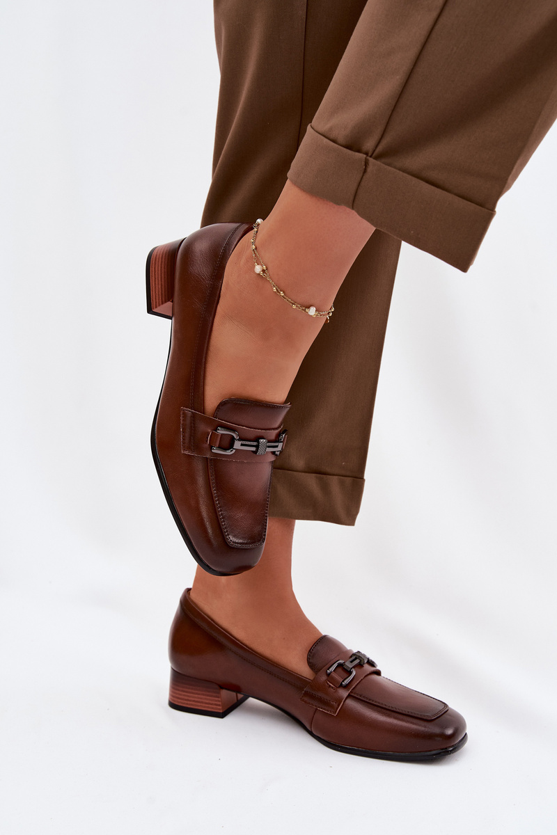 Дамски кожени обувки с декорация Vinceza