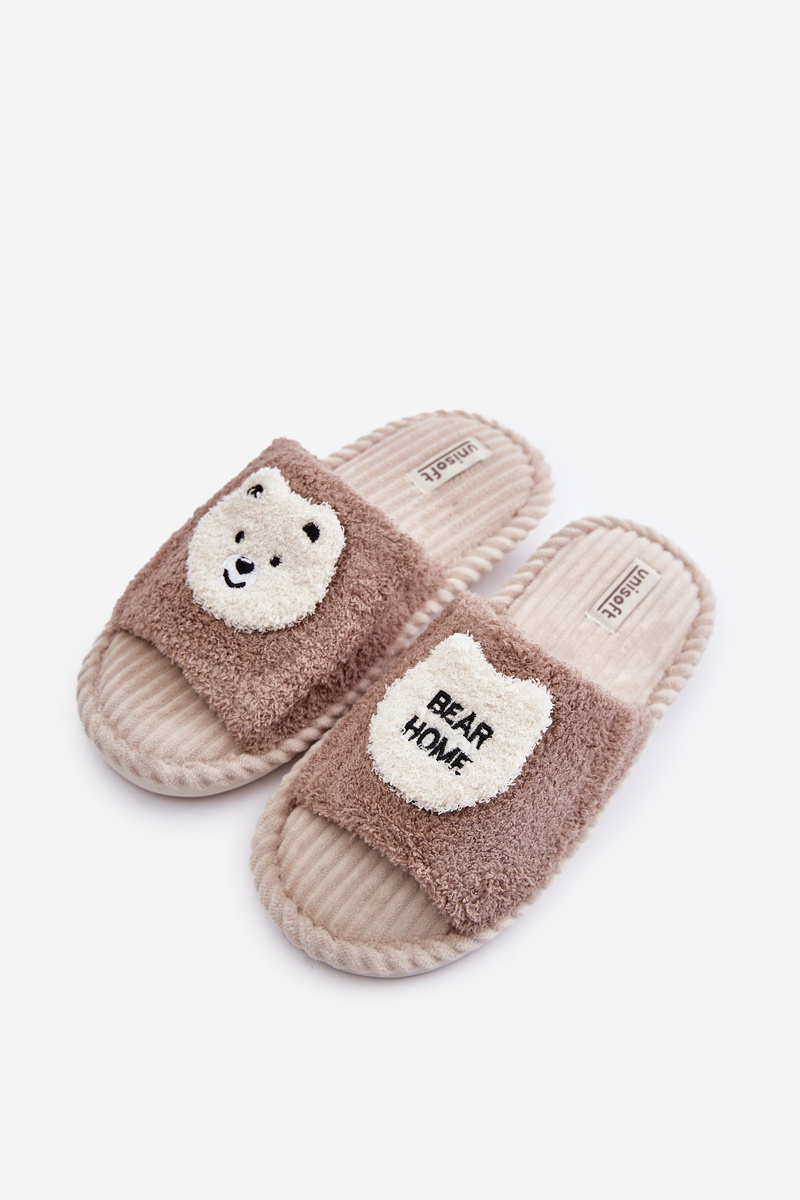 Women&#039;s slippers with a teddy bear brown lavetire