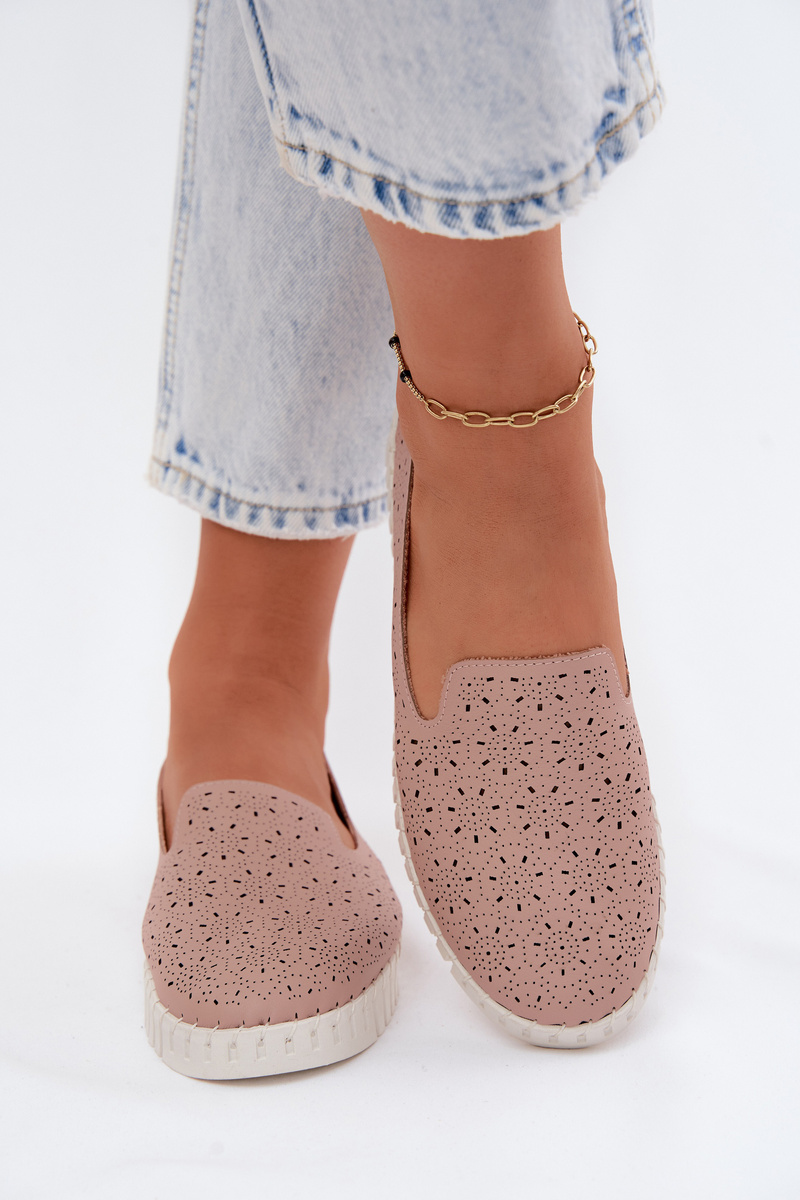 Dámske slip-on topánky prachovo ružové