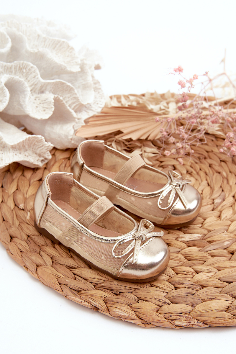 Boto Dětské baletky s mašlí Zlaté Jellema