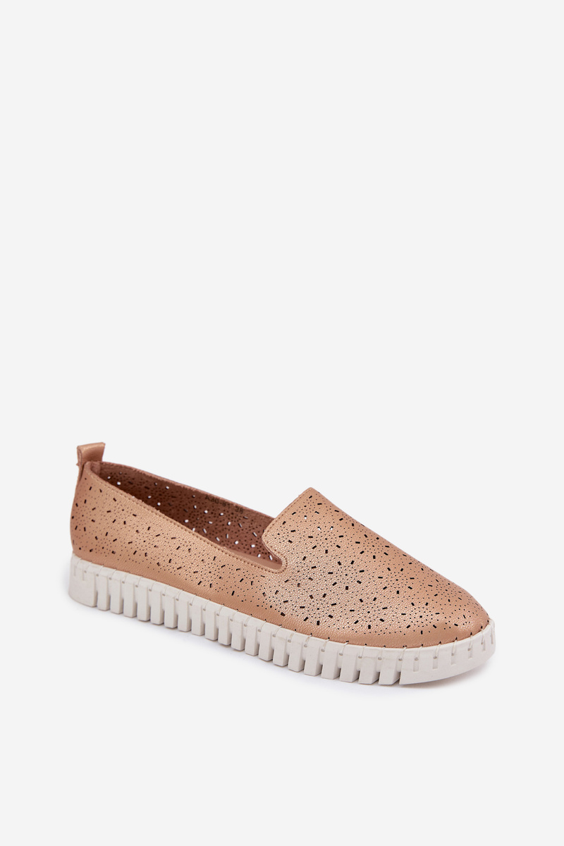 Dámska perforovaná slip-on obuv Champagne