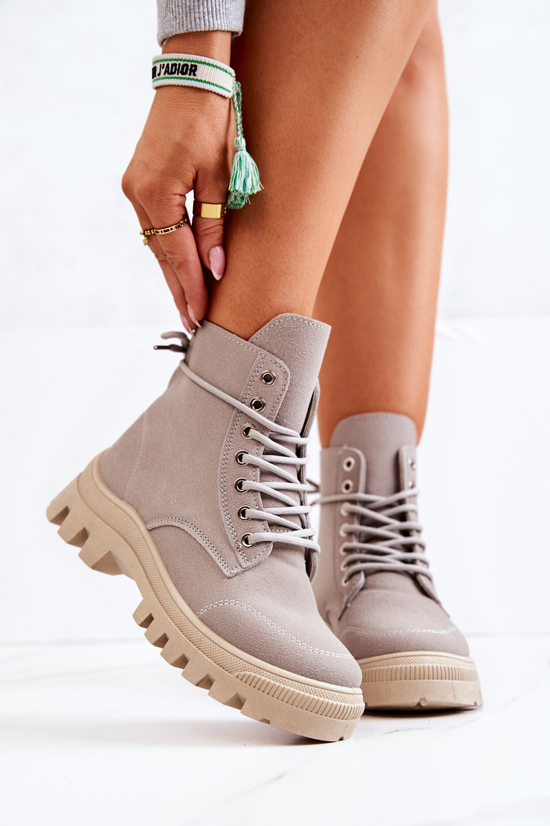 PS1 Suede Tied Boots Grey Hurricane