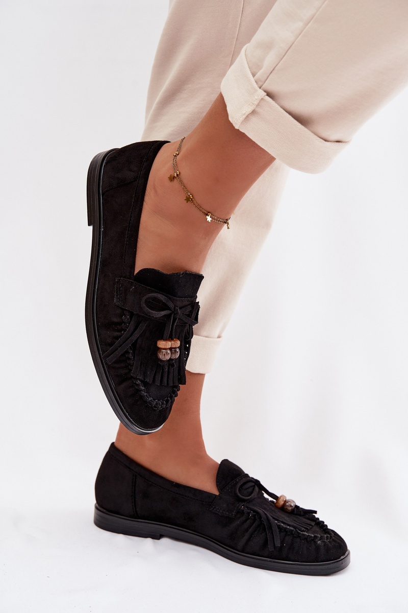 Dámské mokasíny s třásněmi a korálky Teressa