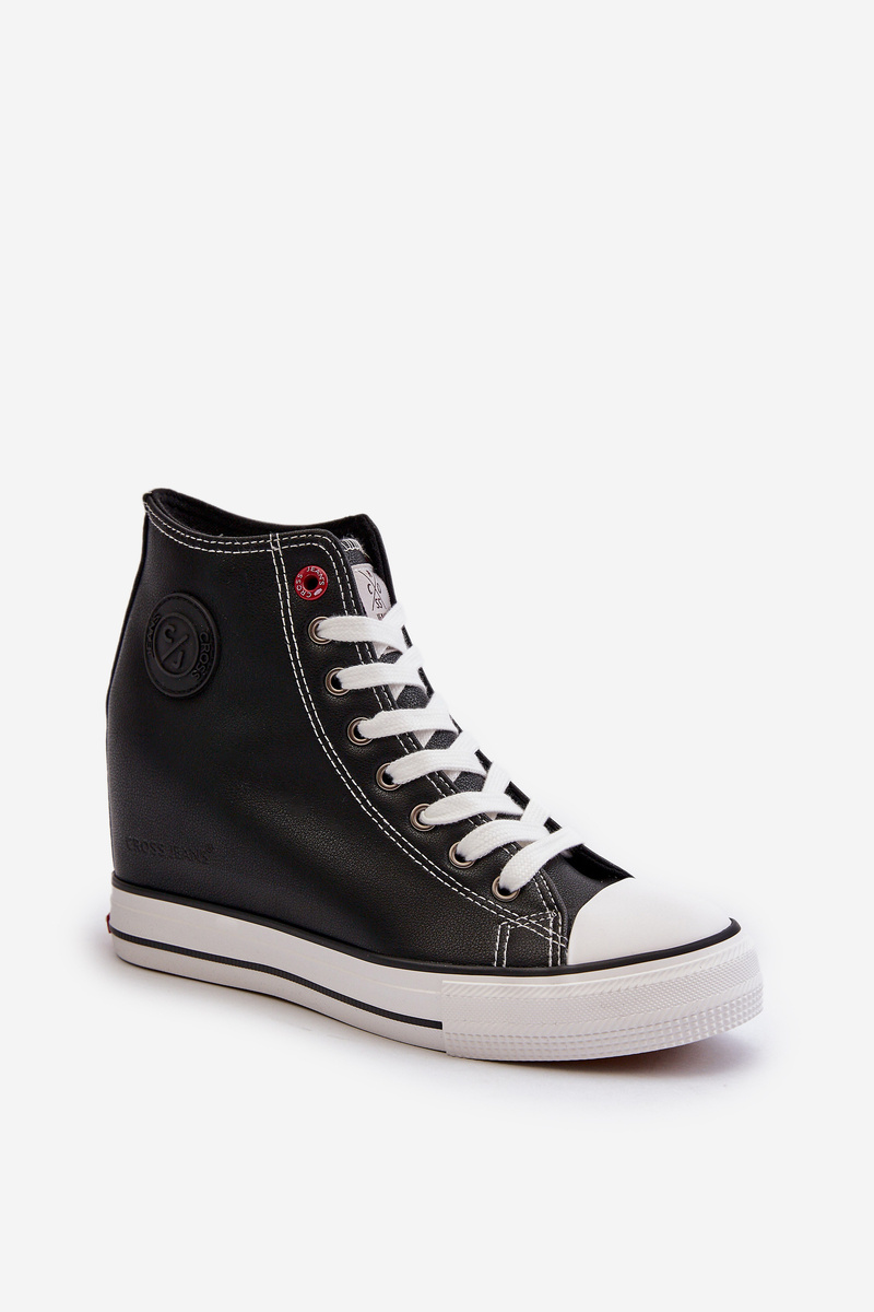 Women's Wedge Sneakers Cross Jeans Black
