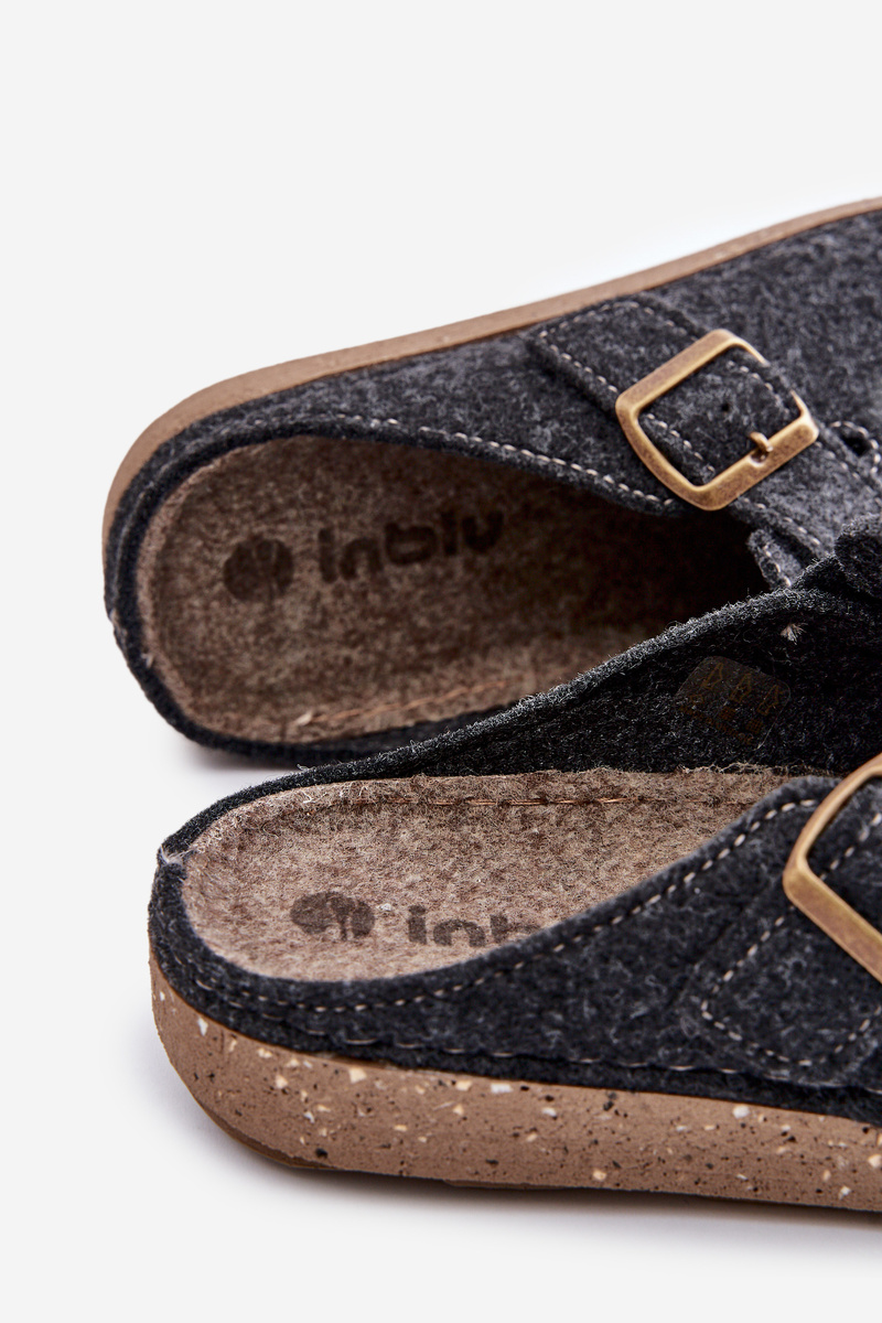 Men&#039;s slippers with buckle profilactic slippers Inblu graphite