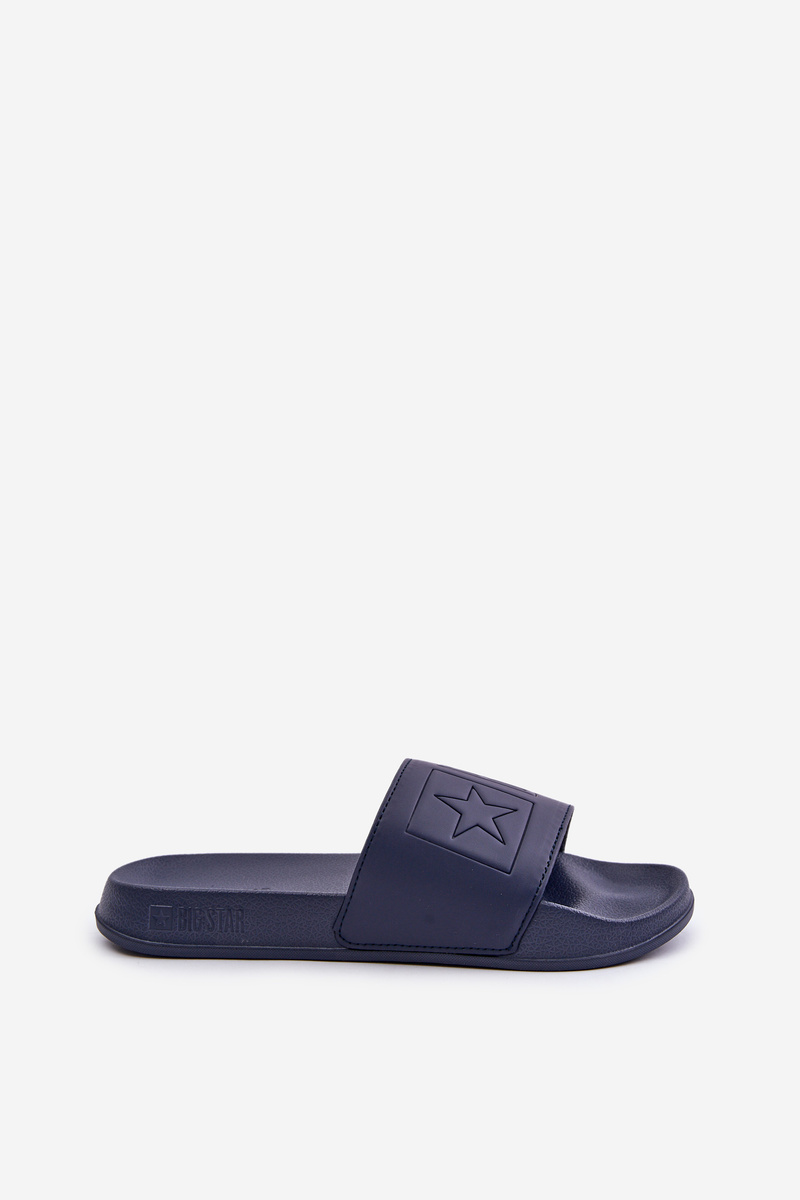 Lightweight men&#039;s slippers with Big Star logo navy