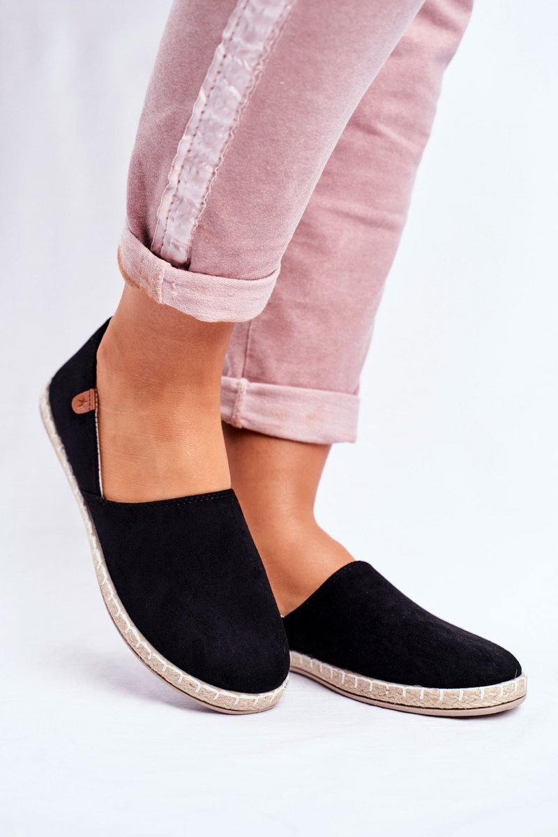 PE1 Dámské sametové espadrilky černé Vulcano