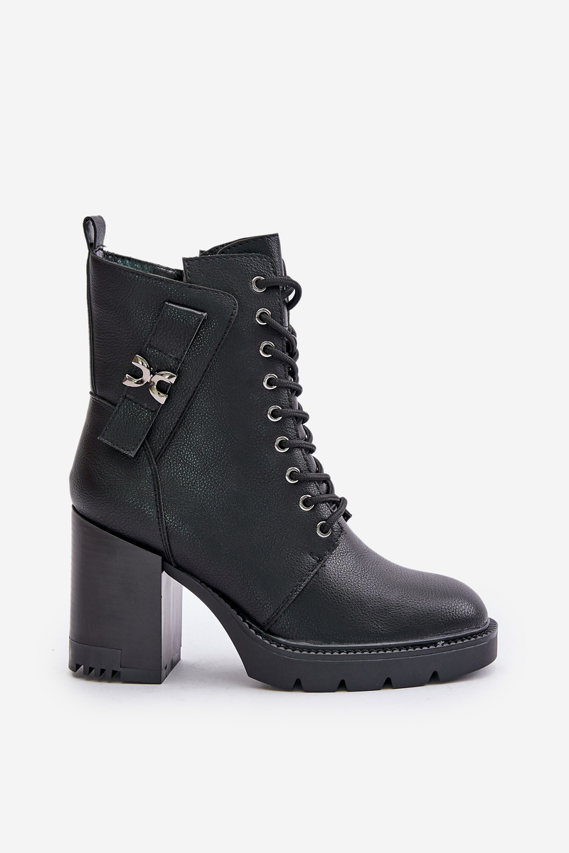 Insulated ankle boots with heels with gold details black Ivarisse