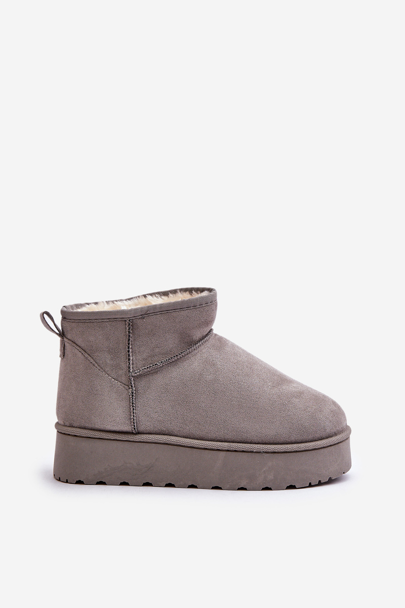 Women's snow boots on a platform lined with fur gray Xamella