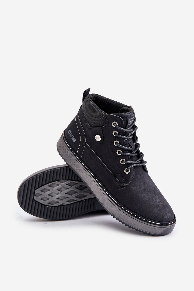 Lace-up men&#039;s ankle boots Big Star Hi-Poly System black