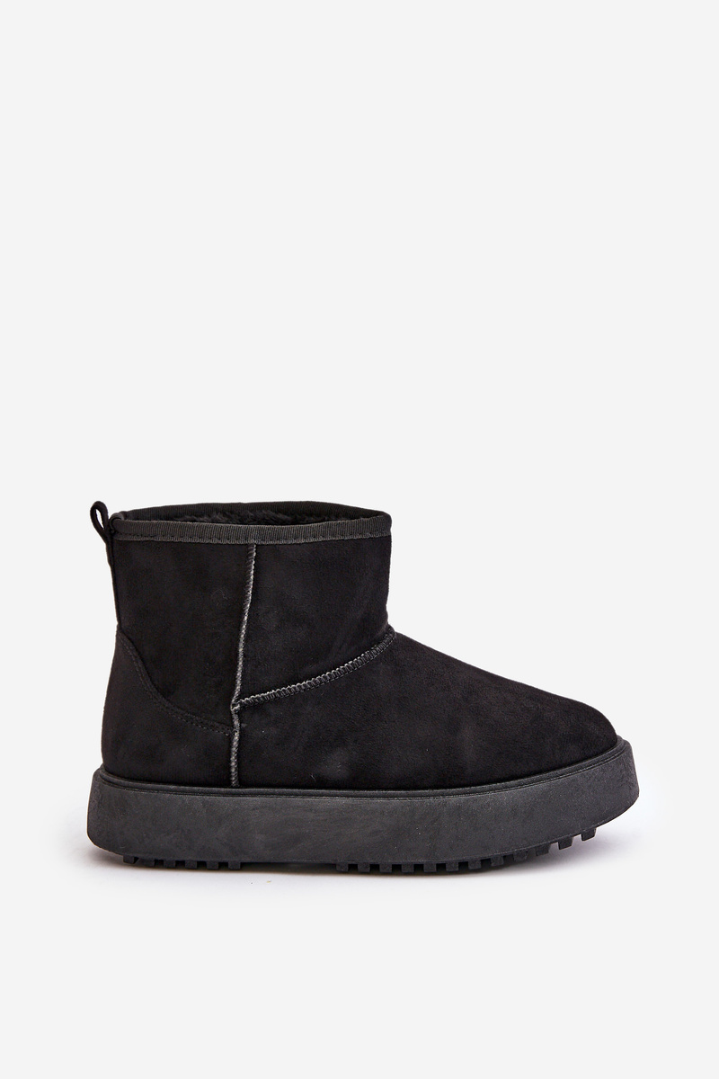 Women's platform snow boots made of eco suede black Atteria
