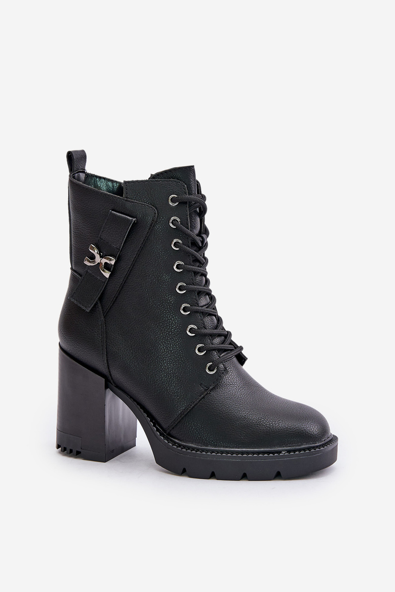 Insulated ankle boots with heels with gold details black Ivarisse
