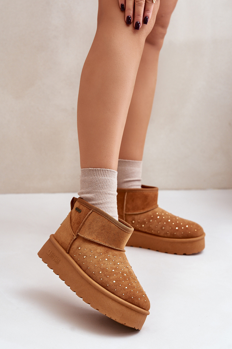 Snow boots with platform decoration Big Star OO274A104 Camel