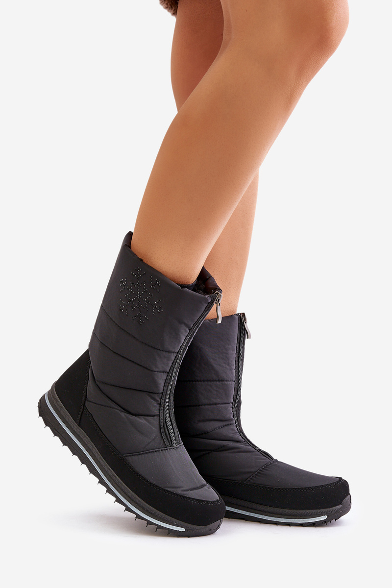Women&#039;s snow boots with zipper Progress PROGJ-22-130 black