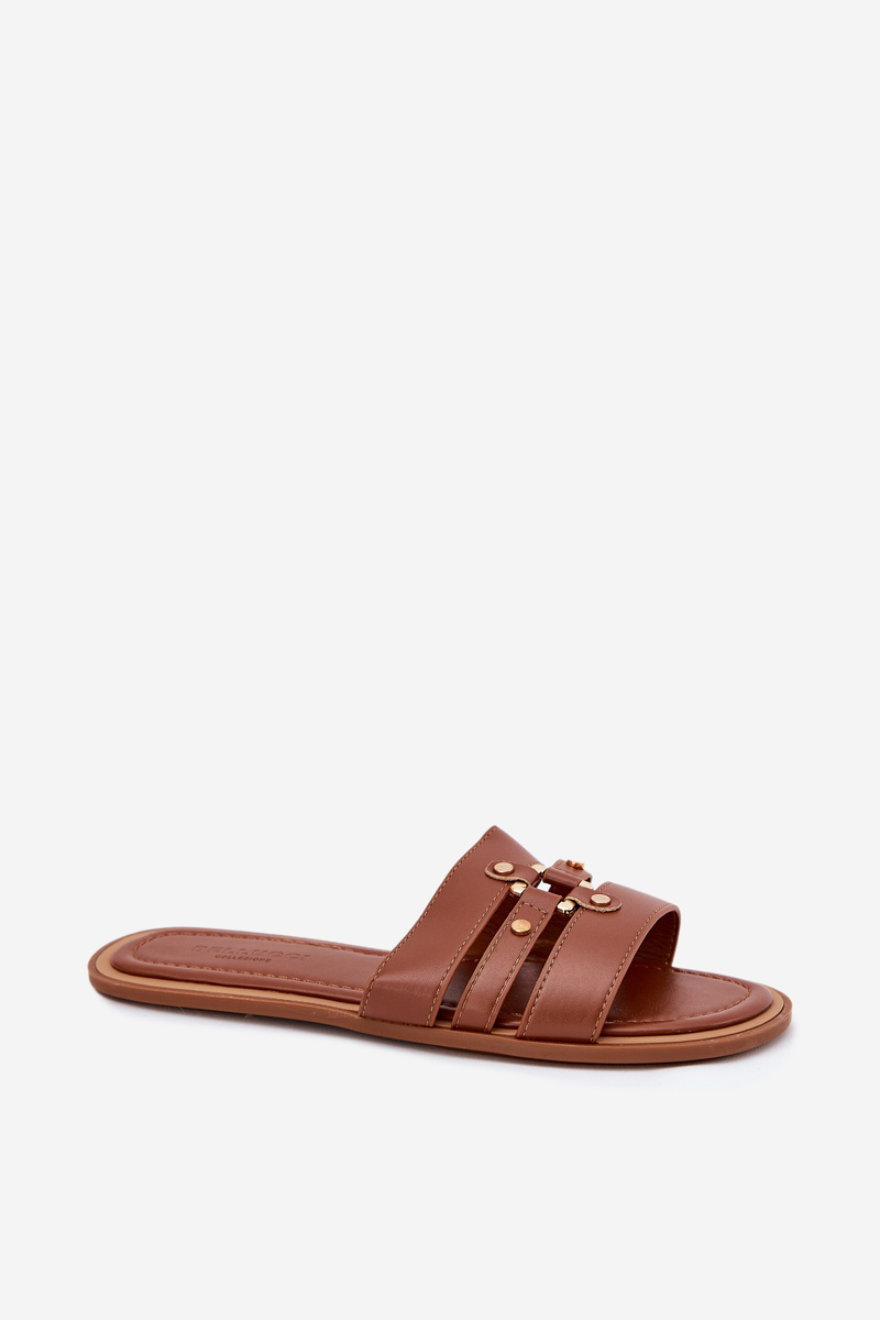 Boto Ploské Dámske Sandále So Zlatým Detailom Camel Noroti