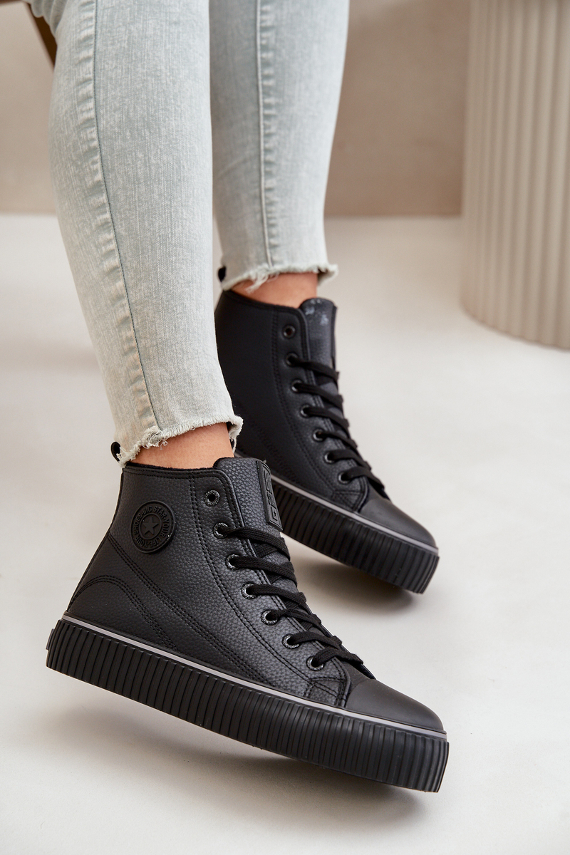 Women's insulated sneakers made of eco leather Big Star black