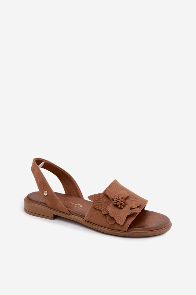 Kožené semišové sandále s ozdobou
