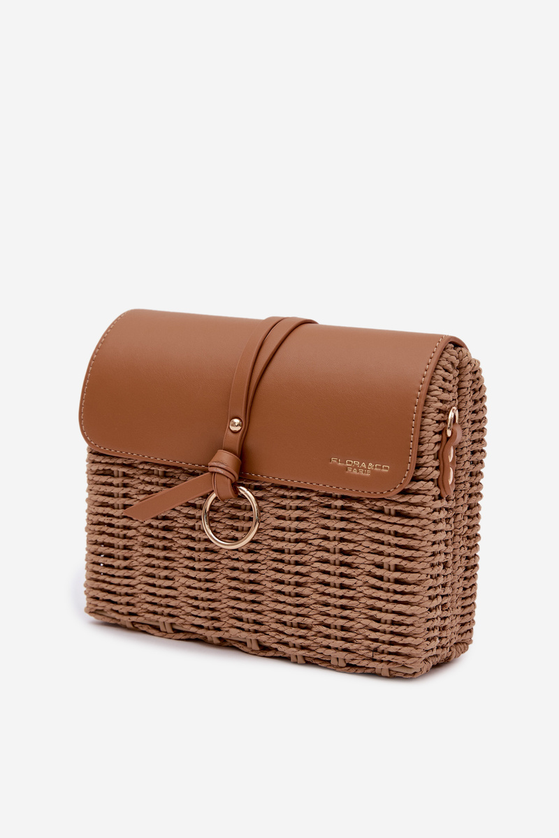 Flora&Co hnedá pletená taška Renara