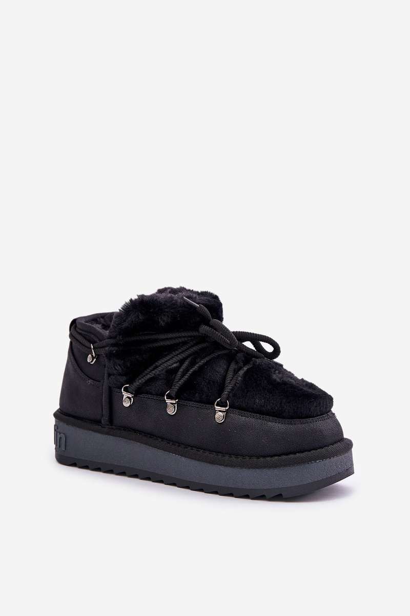 Low platform snow boots with fur D.Franklin DFSH370011 black