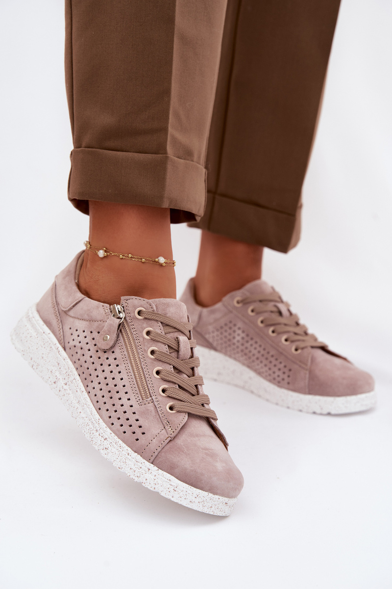 Дамски велурени мокасини EVENTO с цип