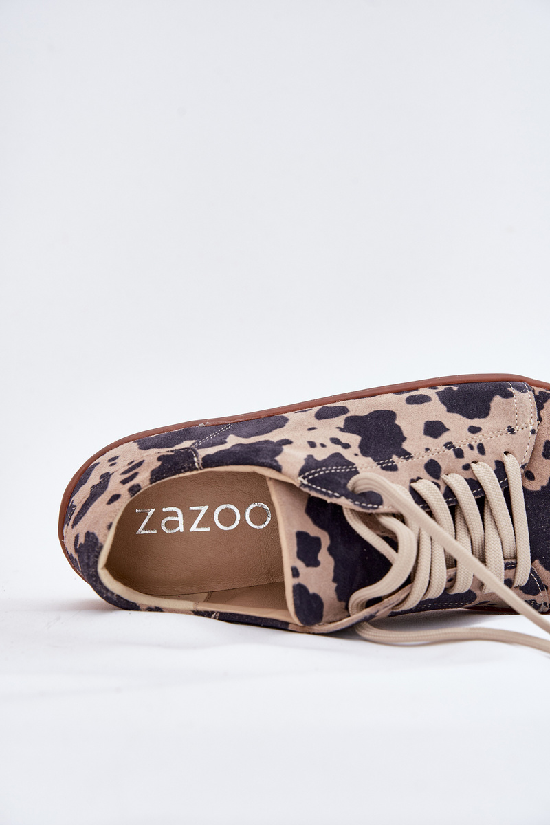 Dámske semišové barefoot tenisky s pruhmi Zazoo