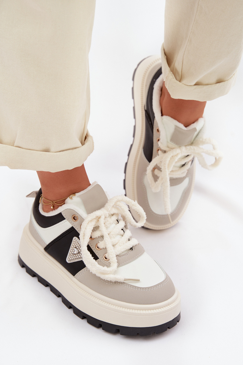 Дамски кецове на платформа Florinda, сиви