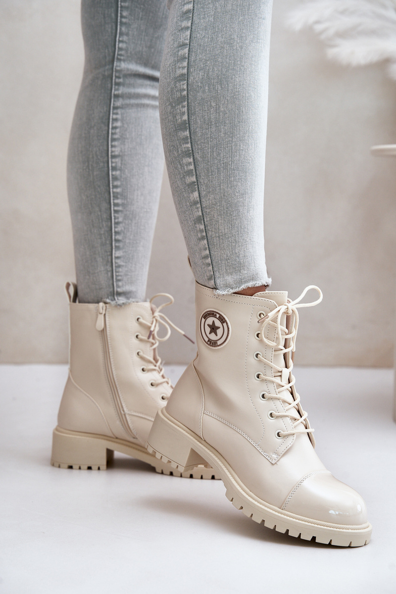 Workery ankle boots with zip insulated beige Soratta