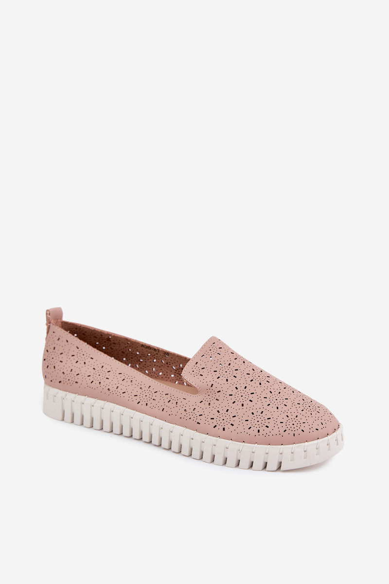 Dámske slip-on topánky prachovo ružové