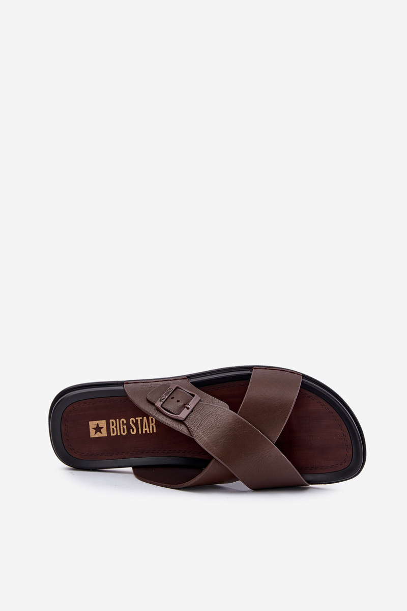 BIG STAR SHOES Kožené Pánske Šľapky S Prackou Big Star