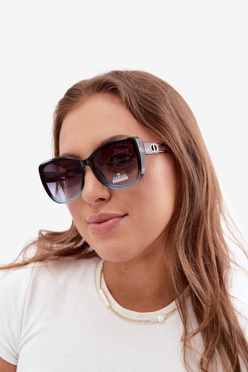 Ochelari de soare Boto pentru femei, culoare Cat Eye, albaștri