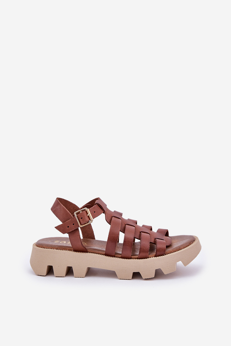 Lewski Shoes Kožené Dámske Sandále Zazoo 3695 Hnedé