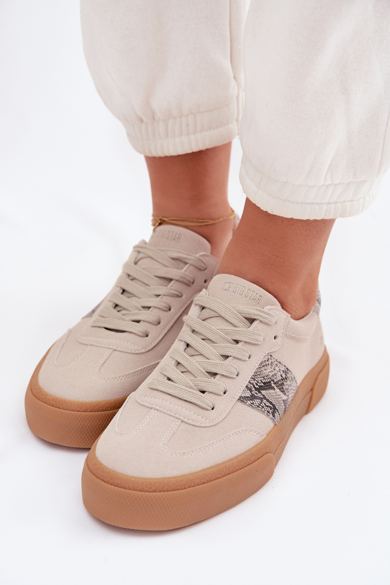 Дамски маратонки със змийска кожа BIG STAR