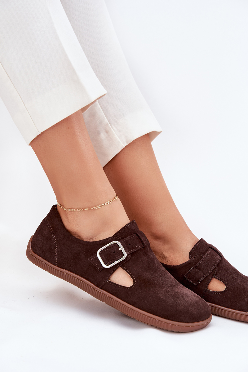 Semišové Poltopánky Barefoot Dámske S Prackou Patches Zazoo