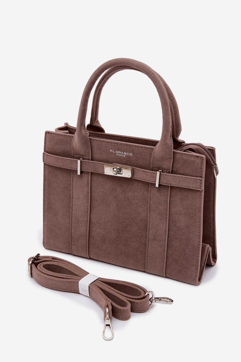 Flora&Co Boxová kabelka, béžová eko semiš