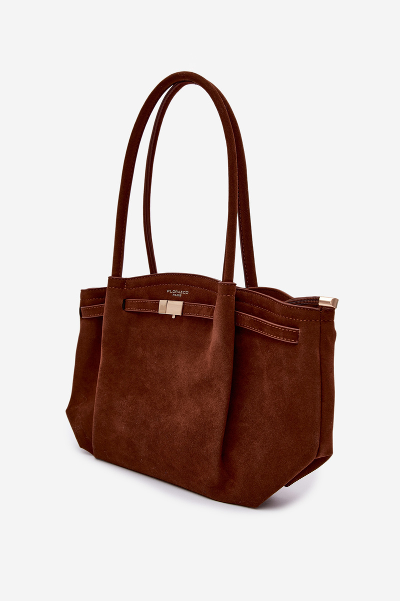 Flora&Co Camel Eleea Eco Semišová Shopper kabelka