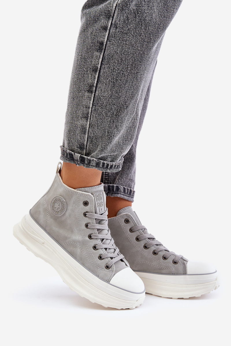 Insulated women's platform sneakers Big Star grey