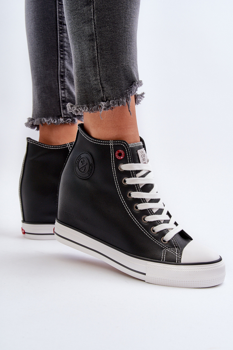 Women's Wedge Sneakers Cross Jeans Black