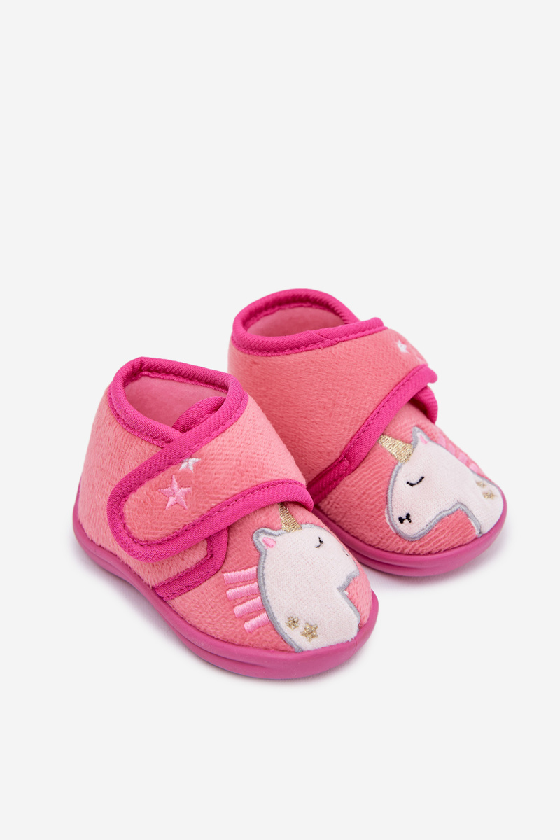 Detské papučky na suchý zips fuchsiové