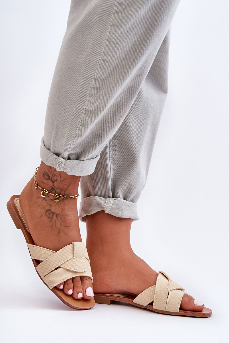Women&#039;s material sandals Beige Aversa
