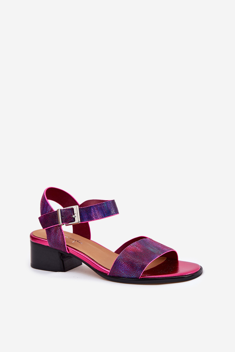 Dámske Kožené Sandále Na Päte Maciejka 06551-15 Fuksia