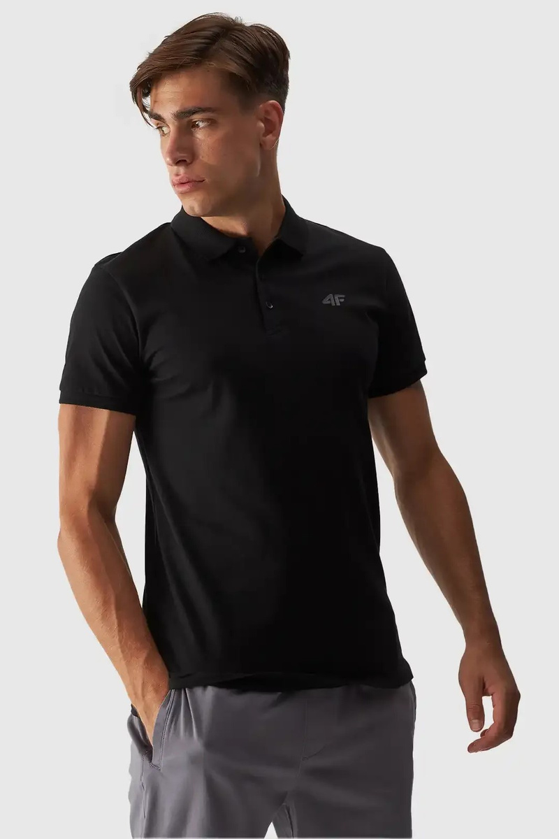 Men's Regular Polo Shirt With Logo 4F Black 4FWMM00TPT